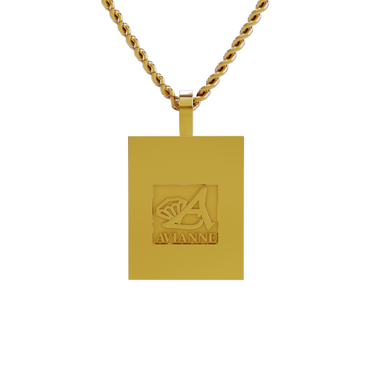 14k Yellow Gold Medium Rectangle Shaped Memory Charm Pendant